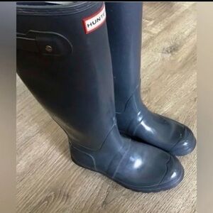 Hunter Original Tall Matte Gray Rain Boots 9